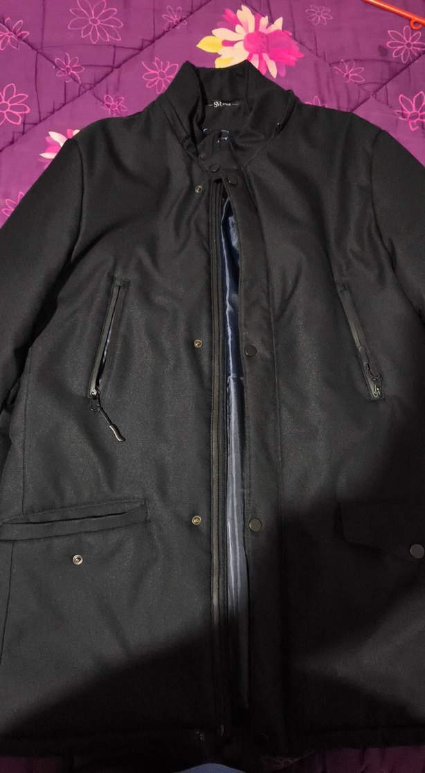 Fermuarlı Siyah Erkek Midi Ceket - Görsel 2