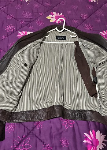 Derimod Kahverengi Biker Ceket, Fermuarlı, Normal Boy - Görsel 5