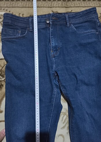 Bershka Koyu Mavi Denim Jean
