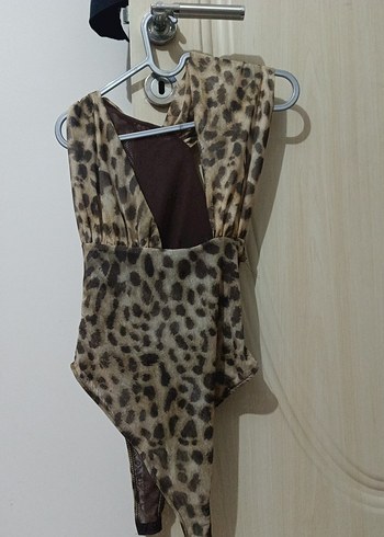 Leopar Desenli Drapeli Midi Mayo - Görsel 6