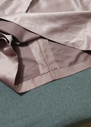 pembe parlak kumaş mini etek - Görsel 3