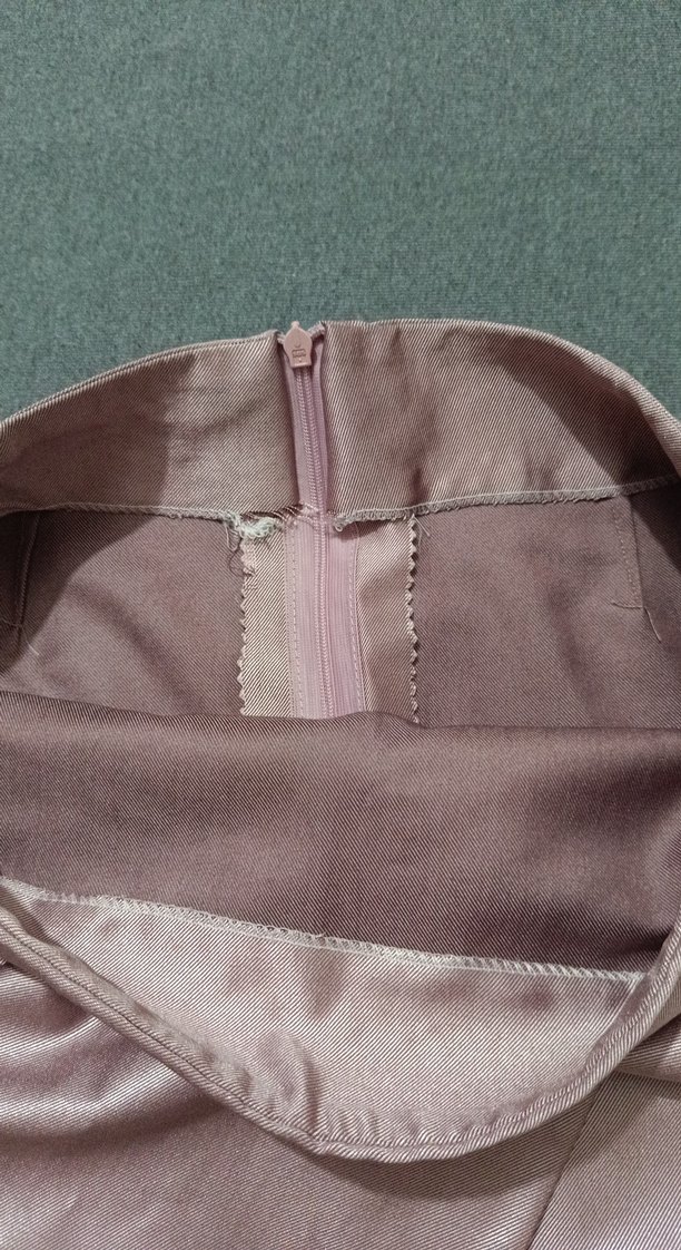 pembe parlak kumaş mini etek - Görsel 4