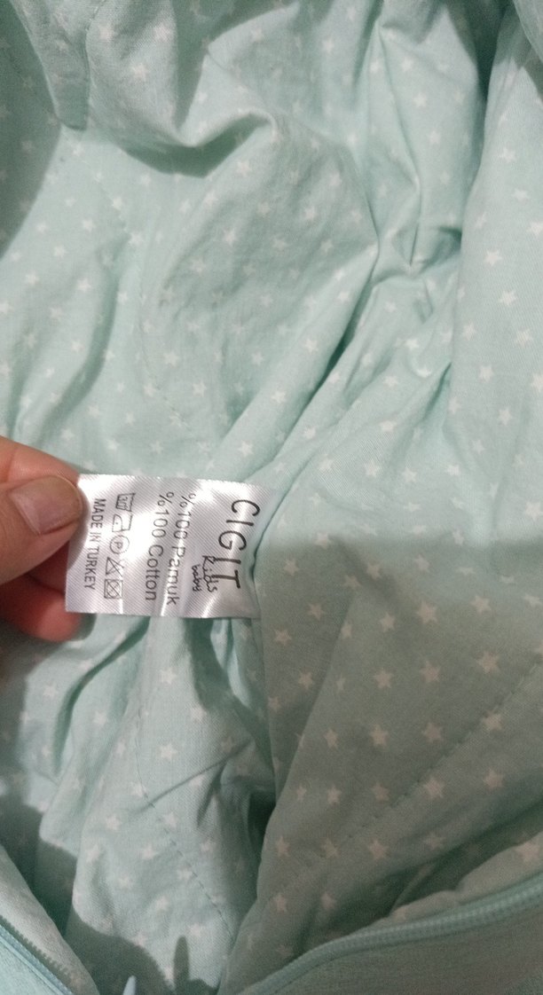 Turkuaz Bebek Tulum, Uzun Kollu, Fermuarlı - Görsel 3