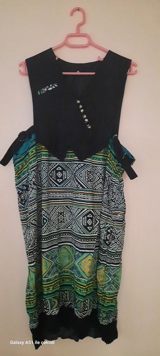 Bohem Çok Renkli Uzun Elbise - Görsel 4