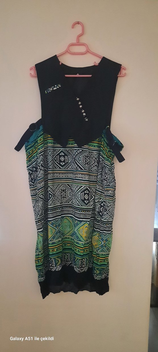 Bohem Çok Renkli Uzun Elbise - Görsel 5