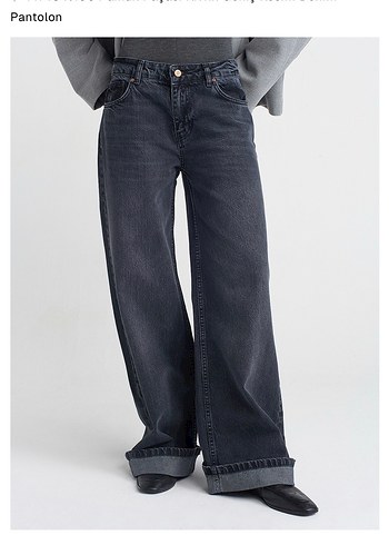 Dilvin Koyu Lacivert Genis Paca Denim Jean