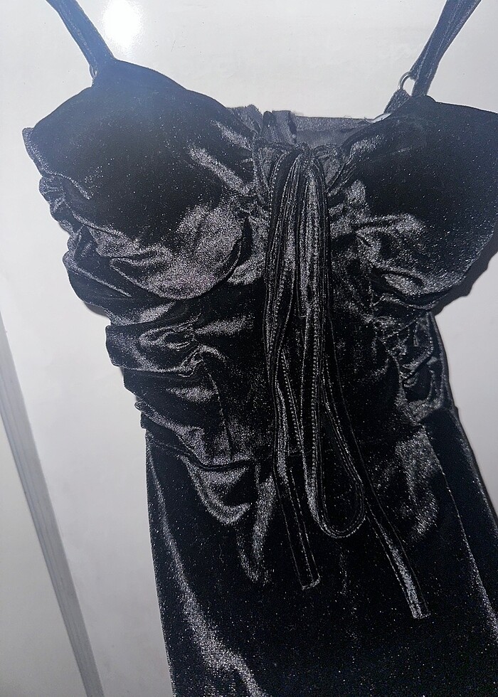 Siyah Mini elbise - Görsel 3