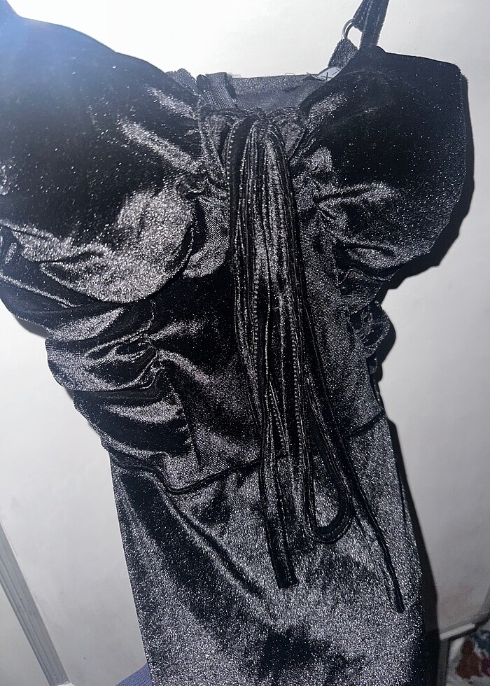 Siyah Mini elbise - Görsel 2