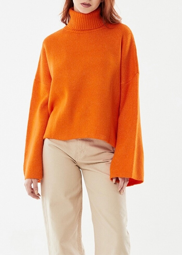 Balıkçı Yaka Örme Triko - Görsel 2