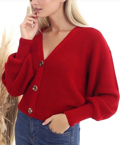 Trendyol & Milla KIRMIZI CROP HIRKA