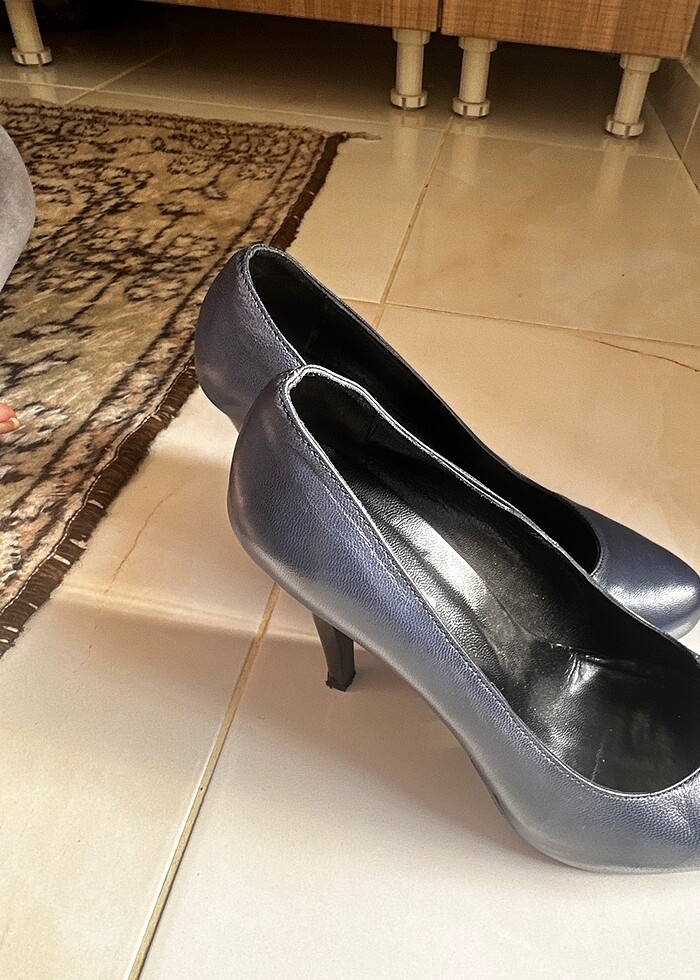 Lacivert Topuklu Ayakkabı - Görsel 3