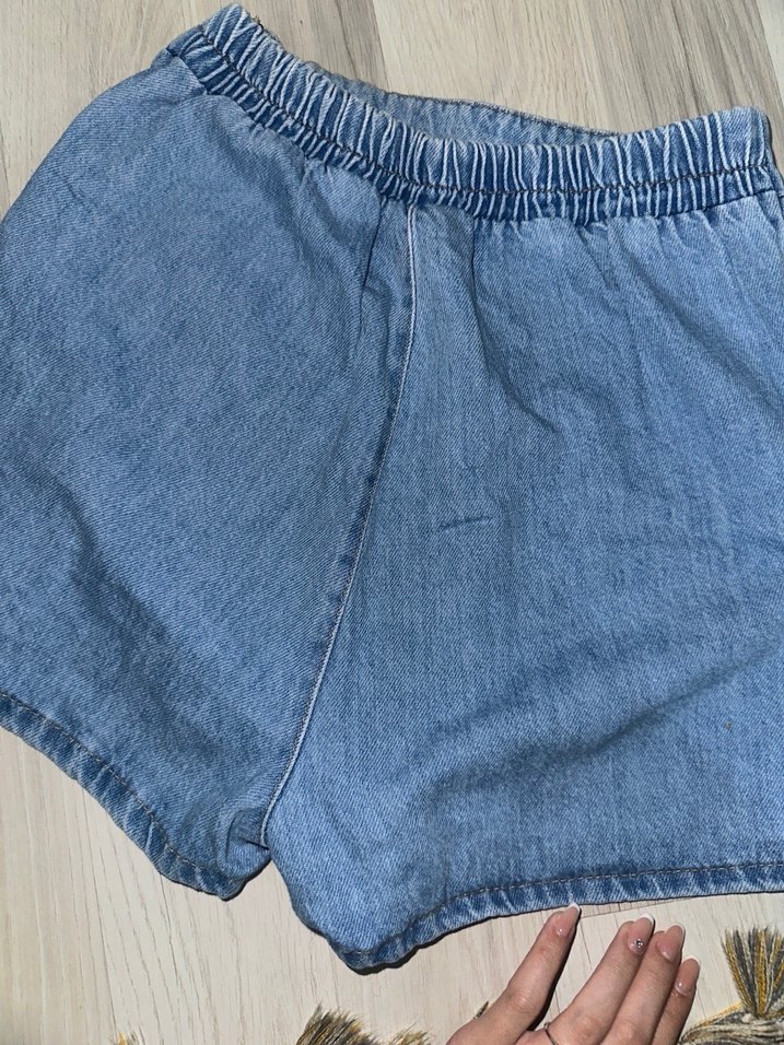 Kadın Lastikli Bel Denim Şort Etek - Görsel 4