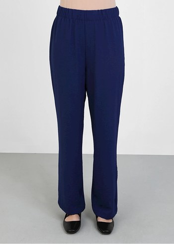 Düğmeli Lacivert Uzun Keten Tunik TAKIM - Görsel 3