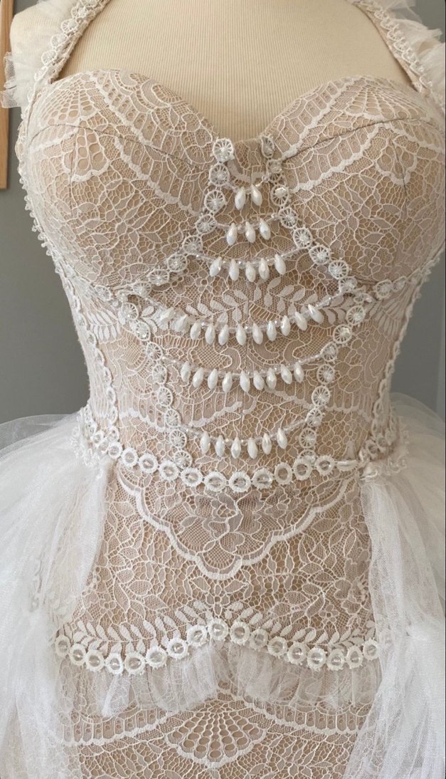 Ömür İn Marka Dantel İşlemeli Straplez Uzun Elbise - Görsel 5