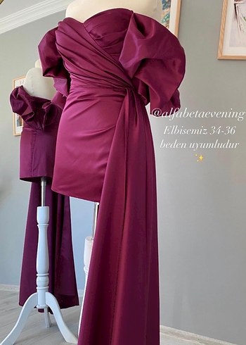 Parlak Mor Straplez Drapeli Mini Elbise - Görsel 5