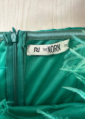 Yeşil Straplez Drapeli Midi Abiye Elbise - Görsel 4