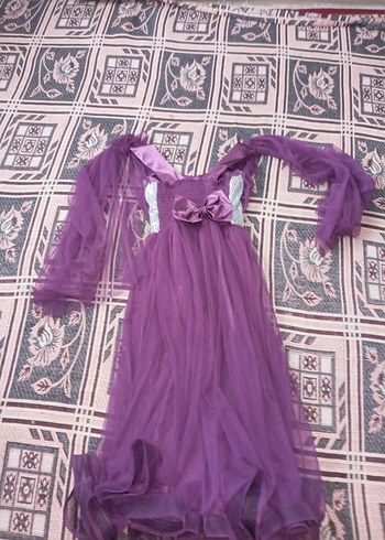kız çocuk abiye 10 yaş elbise mor - Görsel 2