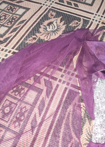 kız çocuk abiye 10 yaş elbise mor - Görsel 8