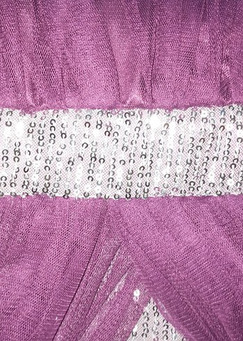 kız çocuk abiye 10 yaş elbise mor - Görsel 7