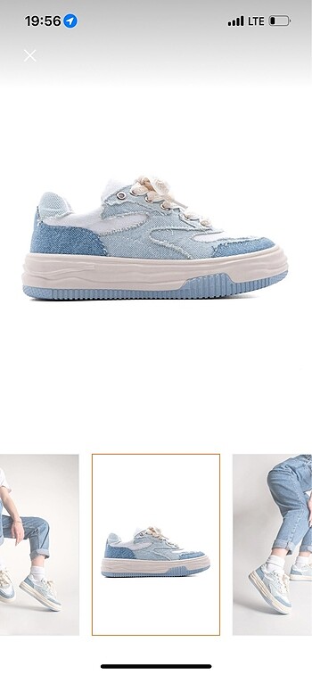 Marjin MARJİN AYAKKABI SNEAKER KETEN MAVİ KOT
