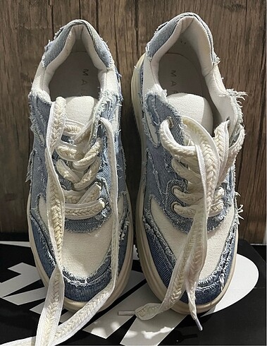 37 Beden mavi Renk MARJİN AYAKKABI SNEAKER KETEN MAVİ KOT