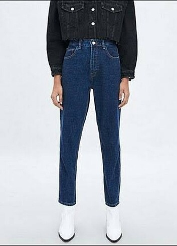 Zara Zara koyu mavi mom jean