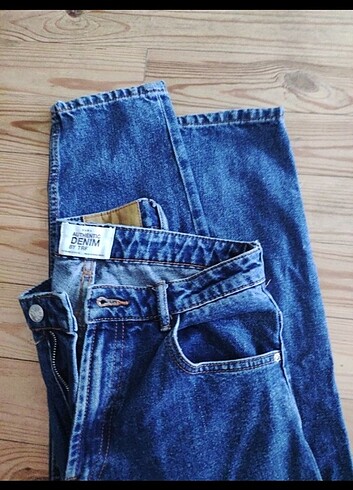 s Beden mavi Renk Zara koyu mavi mom jean
