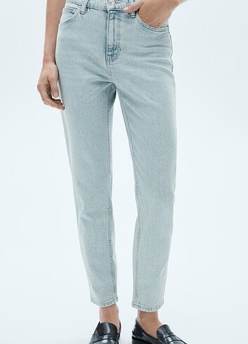 Mango açık mavi mom jean