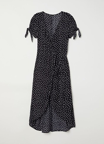 H&M puantiyeli midi elbise