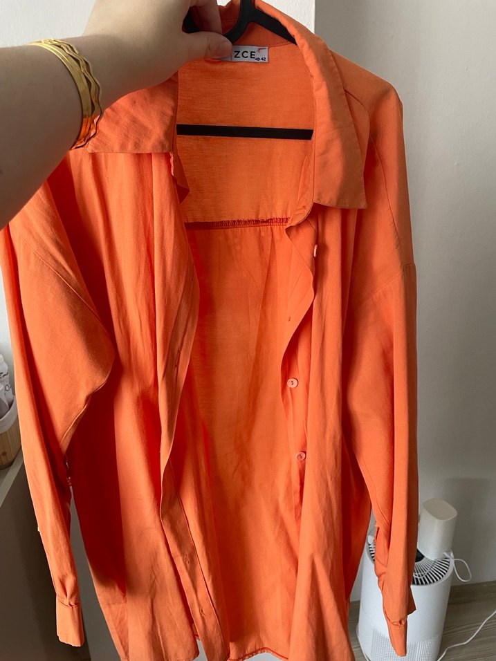 Dantel Detaylı Turuncu Bohem Gömlek - Görsel 2