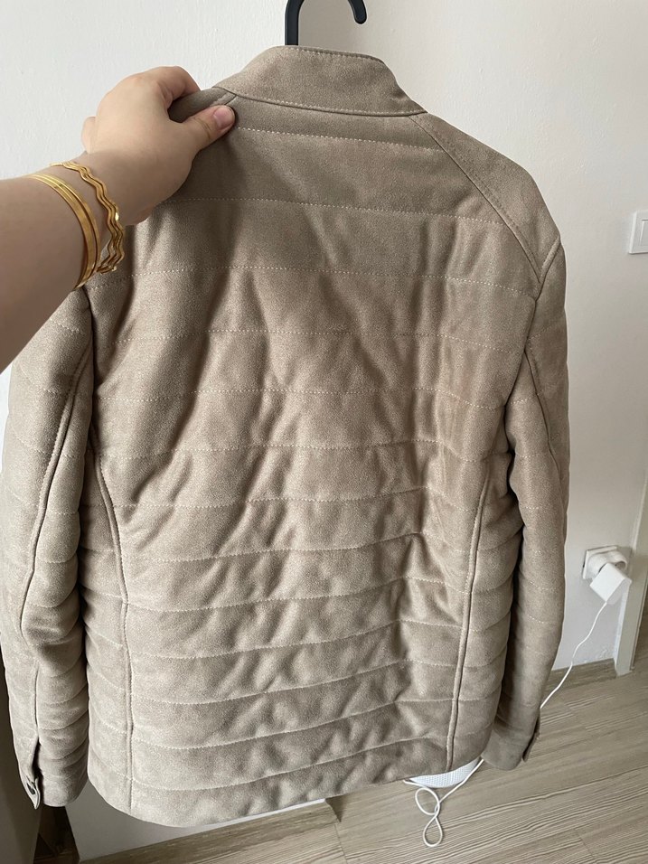 Bej Süet Erkek Ceket Düğmeli Regular Fit - Görsel 2