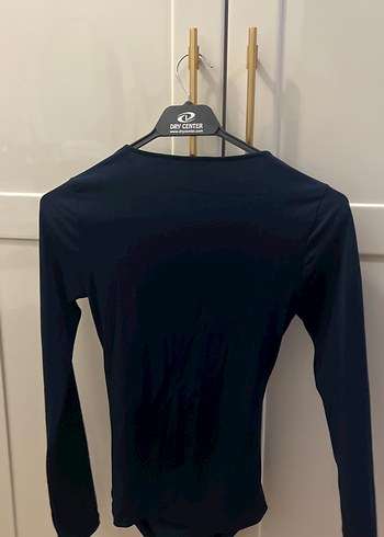 Lacivert V Yakalı Uzun Kollu Kadın Bluz - Görsel 5