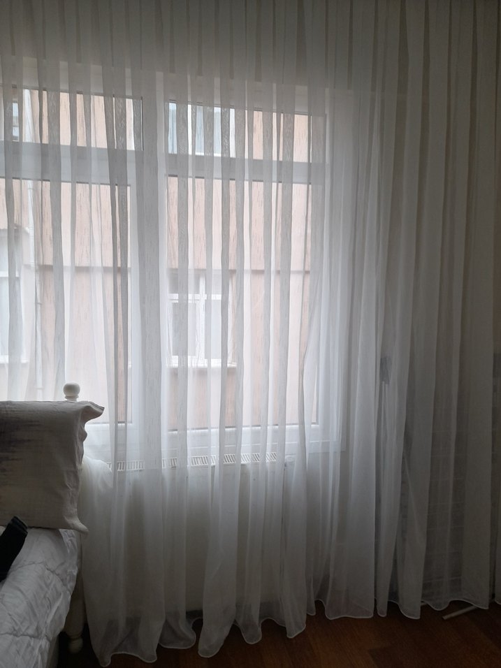 Çizgili Beyaz Modern Tül Perde - Görsel 2
