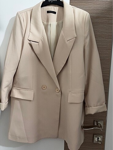42 Beden ten rengi Renk Bej Blazer Ceket