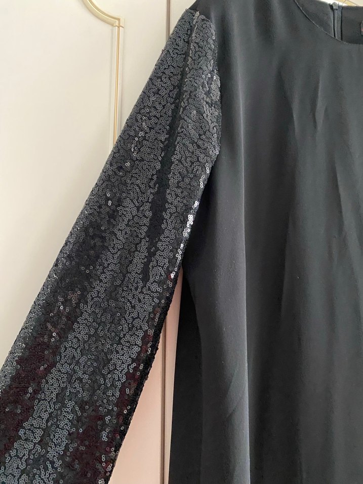 Siyah Uzun Kollu Salaş Kadın Elbise - Görsel 2