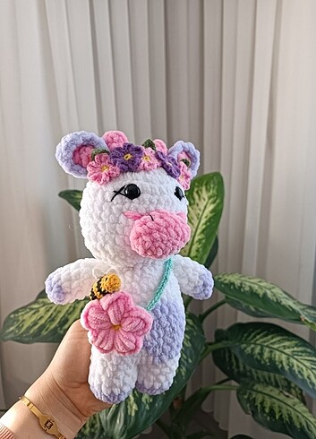 Peluş oyuncak bebek inek 