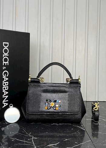 Dolce&Gabbana Siyah Deri İşlemeli Kadın Çanta