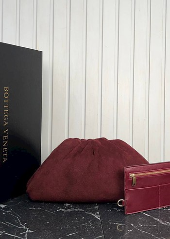  Beden bordo Renk Bordo Süet Kadın Çanta - Bottega Veneta