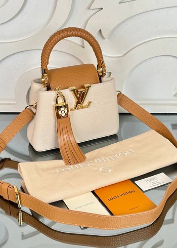 Bej Deri Louis Vuitton Püsküllü Kadın Çanta