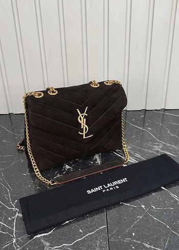 Klasik Kahverengi Süet Zincir Detaylı Kadın Çanta