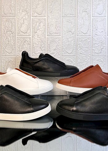 Ermenegildo Zegna Minimalist Deri Slip On Sneaker