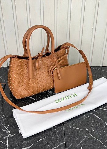 Bottega Dokulu Kahverengi Deri Kadın Çanta