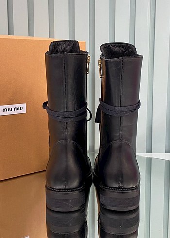 37 Beden siyah Renk Miu Miu Siyah Stiletto Topuklu Kadın Bot