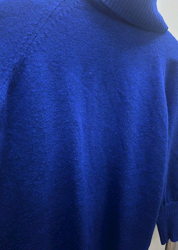 Kadın Mavi Boğazlı Triko Kazak - Görsel 2