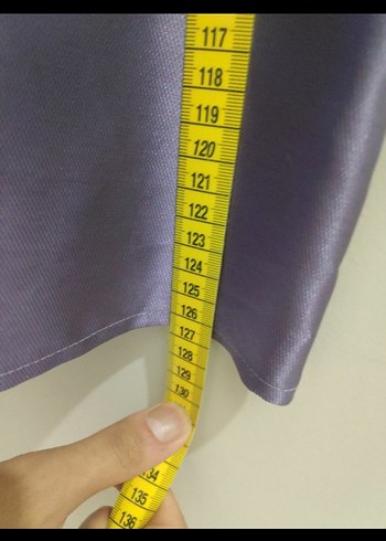 36 Beden Uzun Kollu Mor Drapeli Abiye Elbise