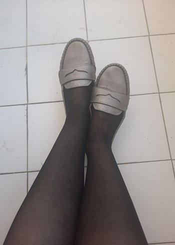 Diğer Gri Pliseli Kadın Stiletto Topuklu Babet
