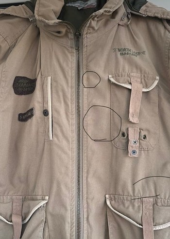 44 Beden camel Renk Koyu Krem rengi Parka.