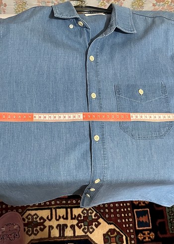 Erkek Gri Mavi Denim Gömlek - Görsel 6