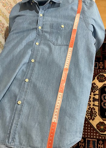 Erkek Gri Mavi Denim Gömlek - Görsel 7