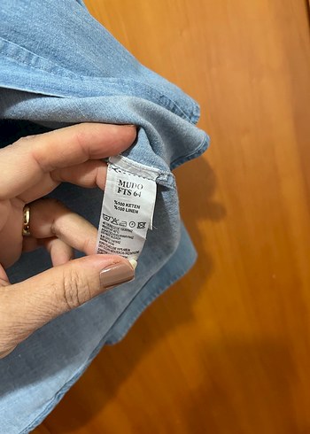 Erkek Gri Mavi Denim Gömlek - Görsel 5